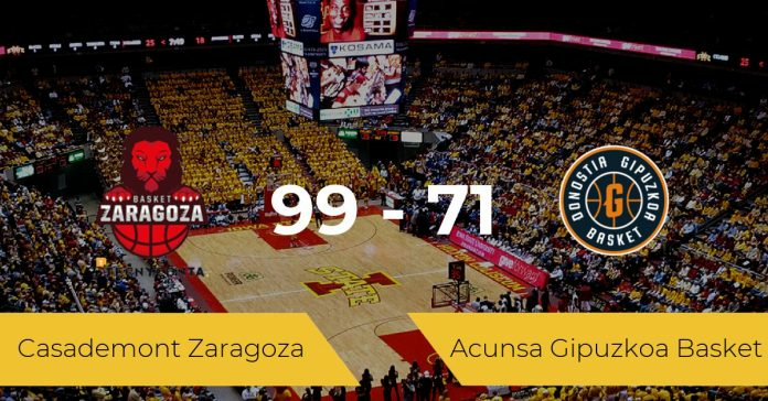 Casademont Zaragoza's victory against Acunsa Gipuzkoa Basket by 99-71 