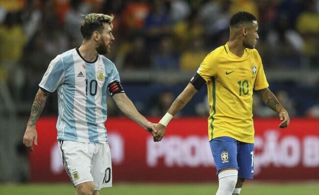 Lionel Messi Neymar Argentina Brazil
