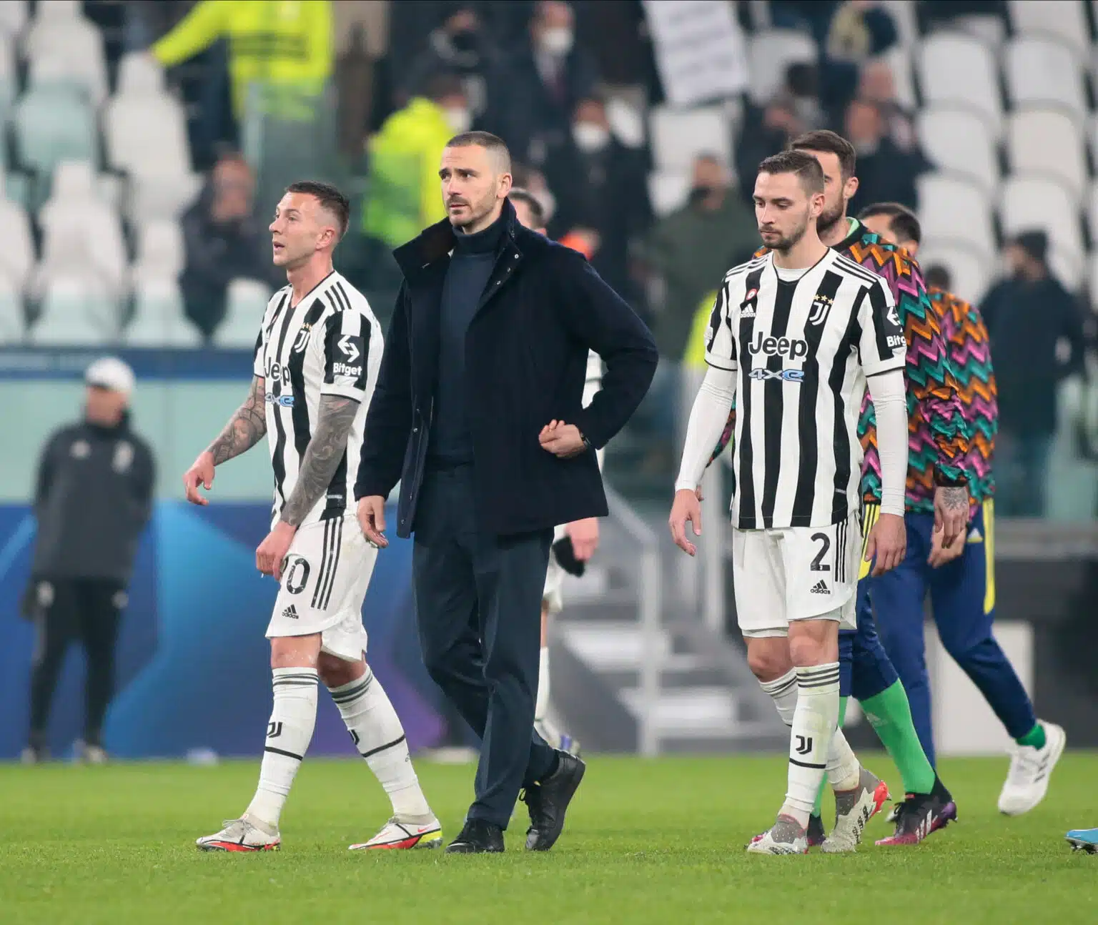 La delusione di Bonucci, Bernardeschi e De Sciglio dopo Juventus-Villarreal - @livephotosport